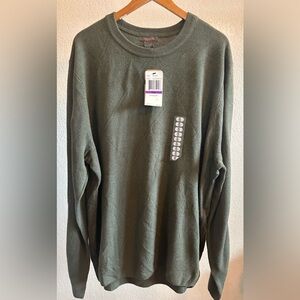 New Mens Dockers Hunter Green Crewneck Sweater